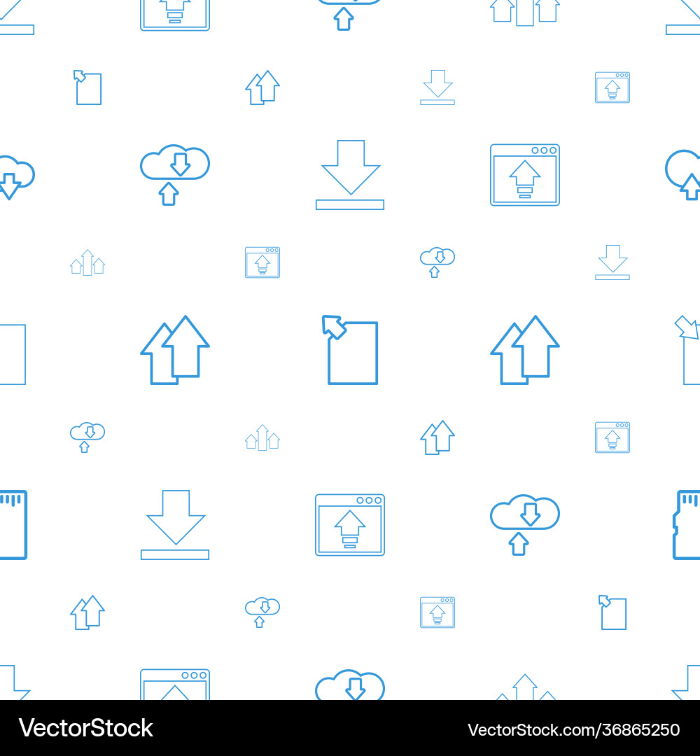 Upload icons pattern seamless white background vector image