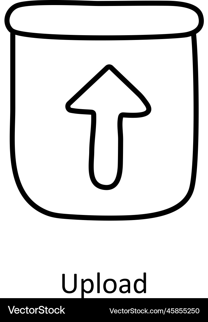 Upload solid fill outline icon design vector image