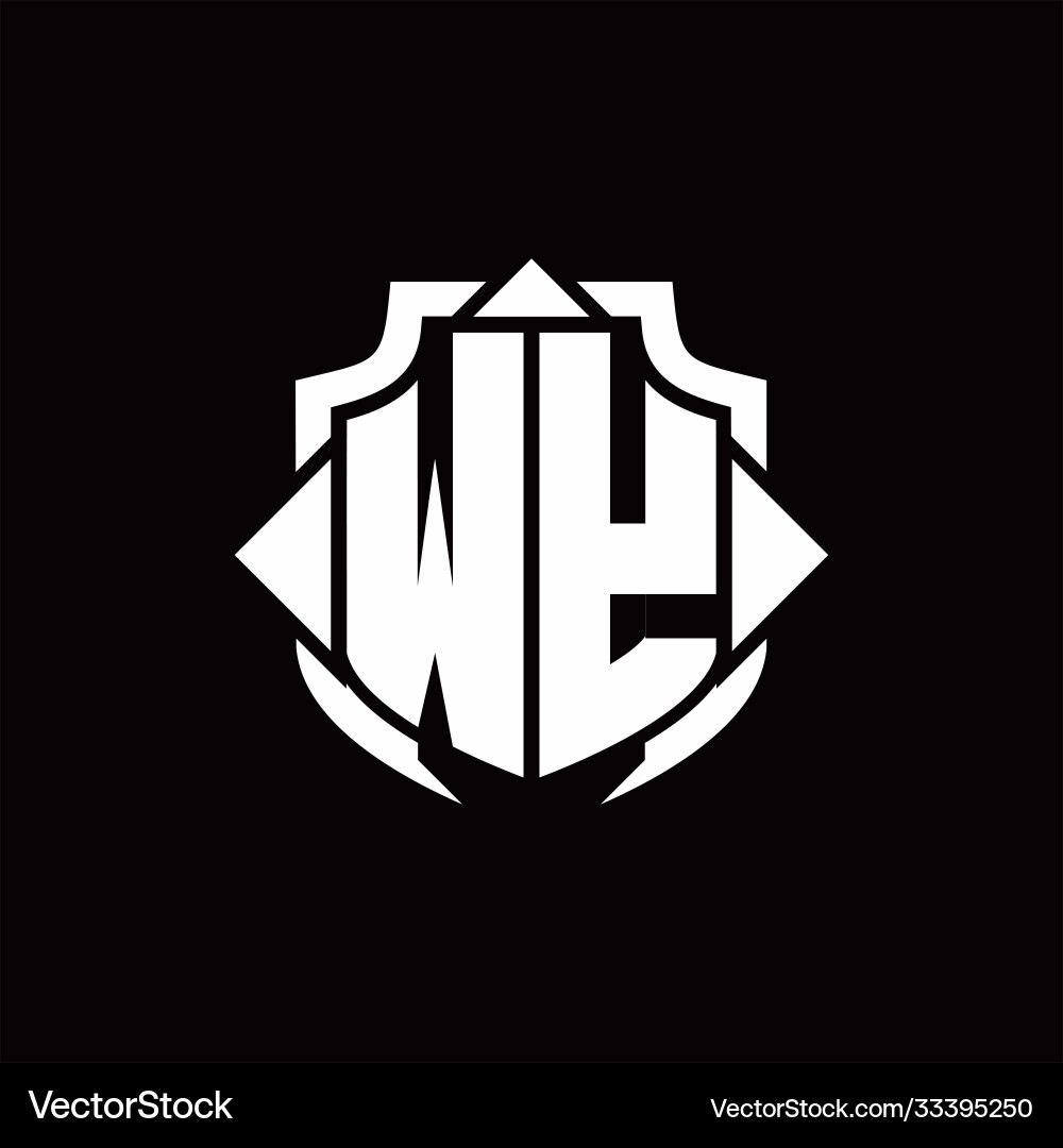 Wy logo monogram with shield line and 3 arrows Vector Image
