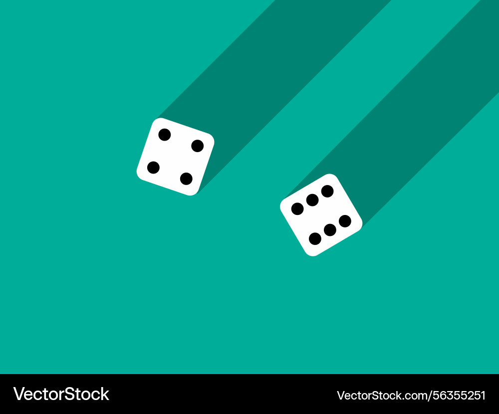 A pair of dice with numbers 4 and 6 craps A pair of dice with numbers 4 and 6 craps vector image