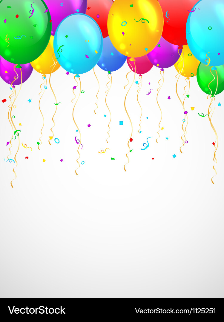 Background with multicolored balloons Vector Image