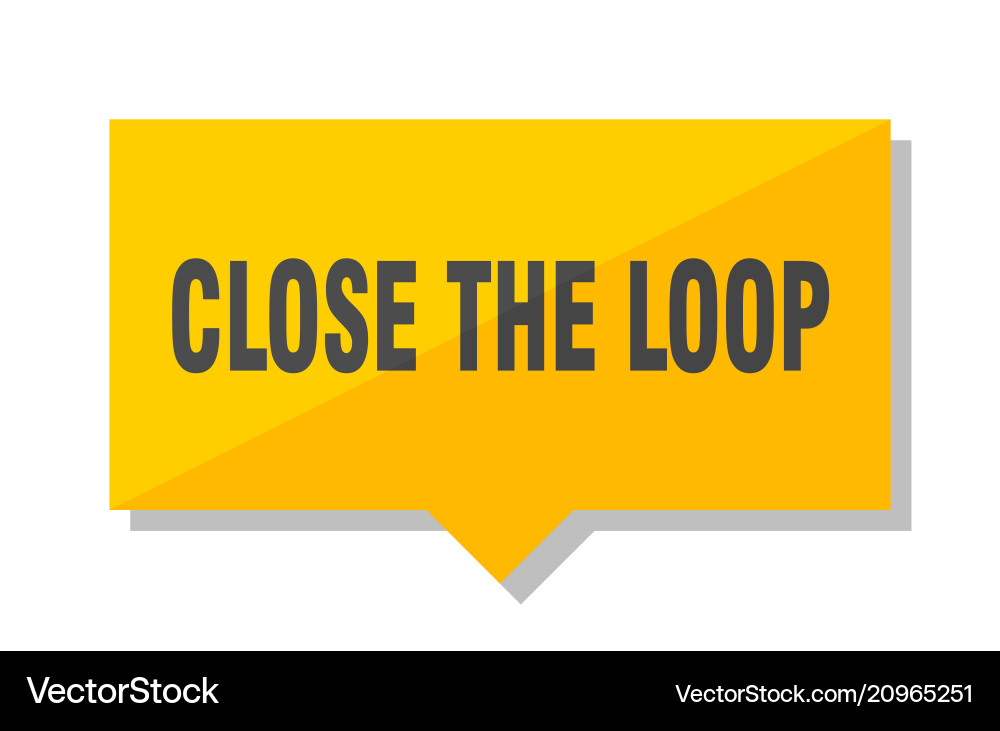 Close the loop price tag vector image