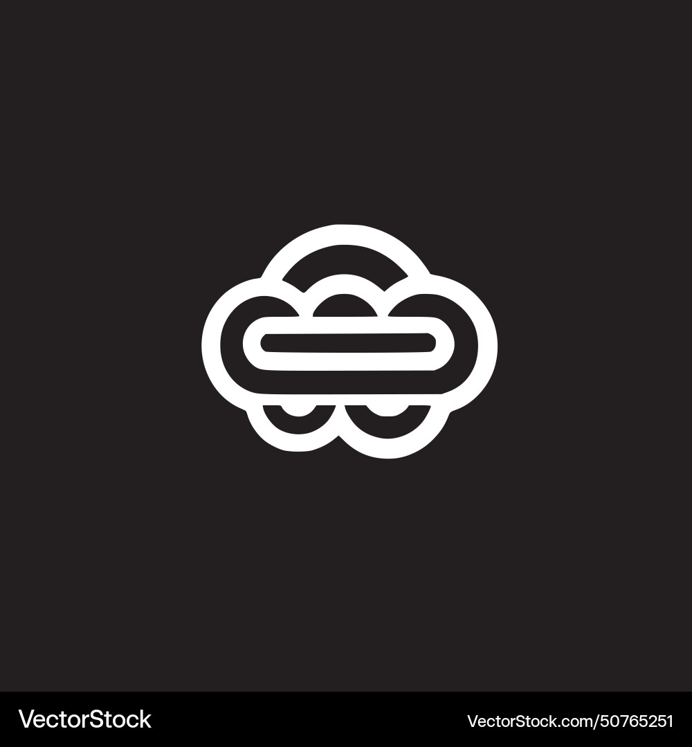 Cloud - black and white Royalty Free Vector Image
