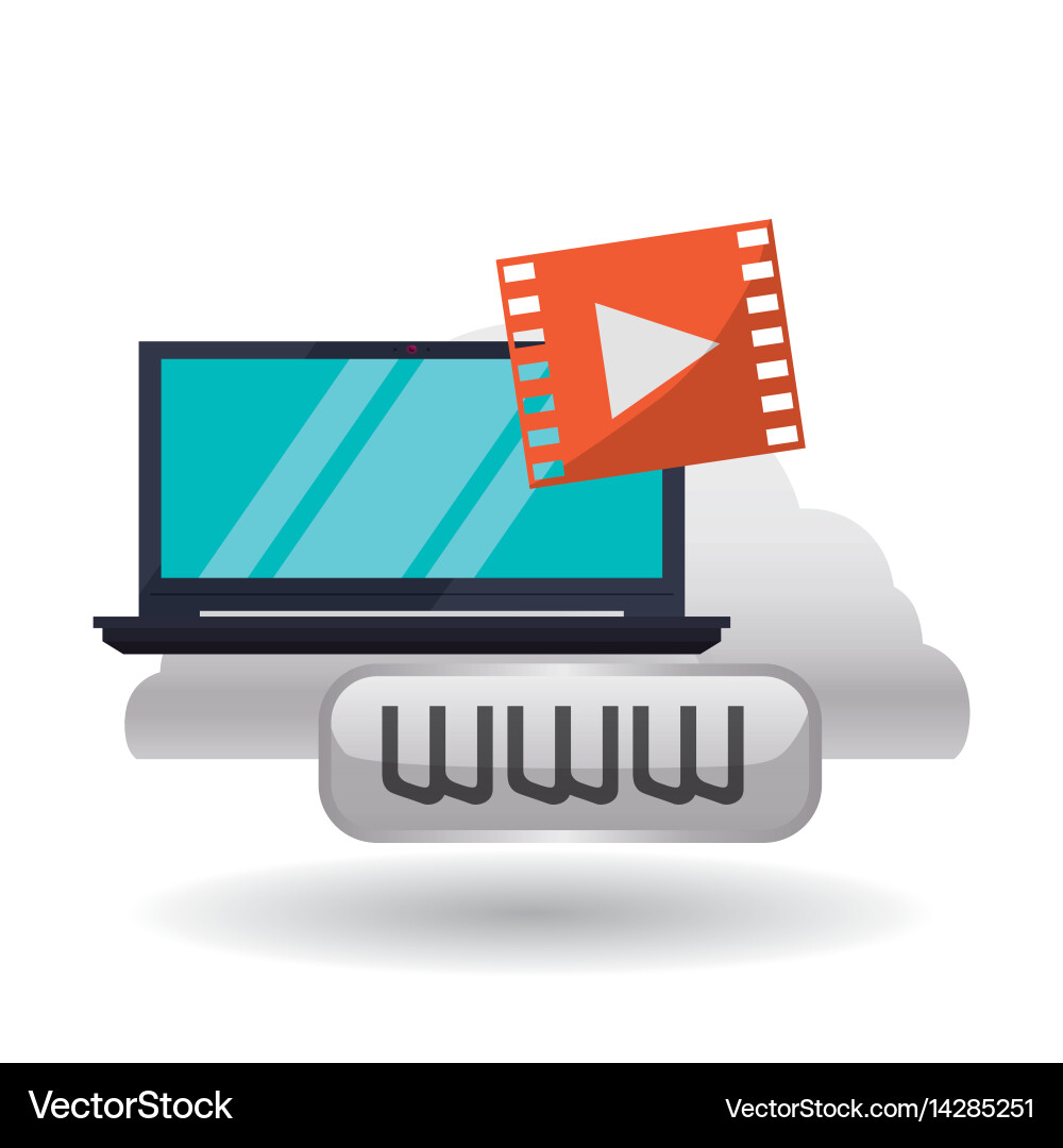 Cloud computing design media icon isolated Vector Image