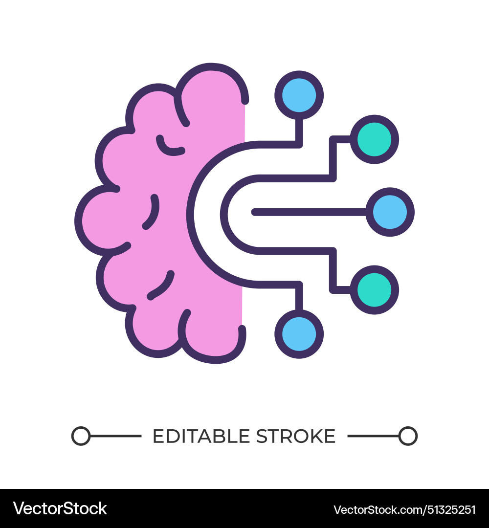 Cognitive computing rgb color icon Cognitive computing rgb color icon vector image