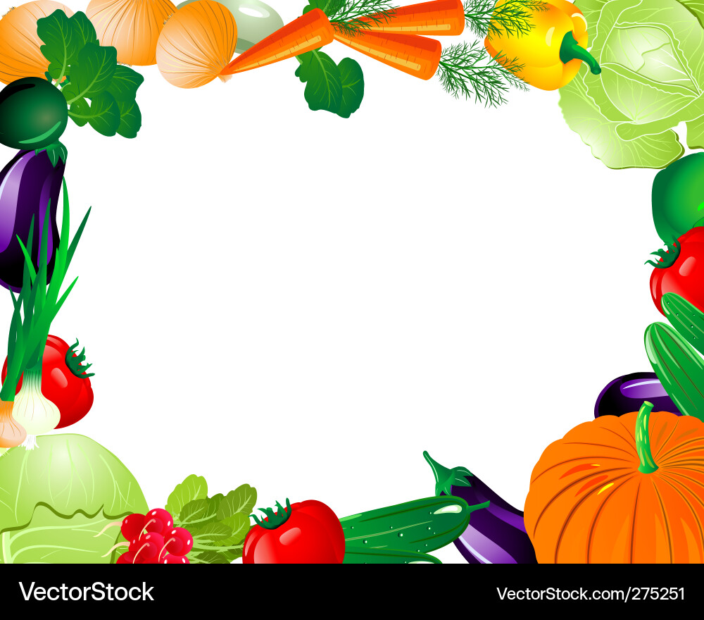 Colorful Vegetable Frame – Royalty-Free Vector | VectorStock, image size:1000x880