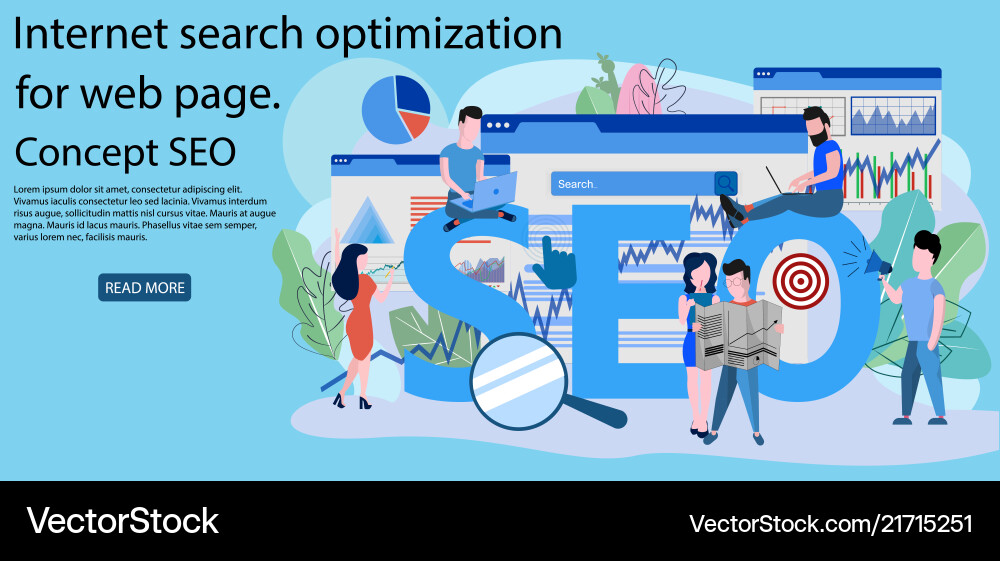 Concept seo market research web site coding Concept seo market research web site coding Vector Image