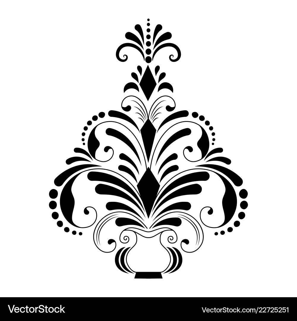 Damask element isolated central Damask element isolated central vector image