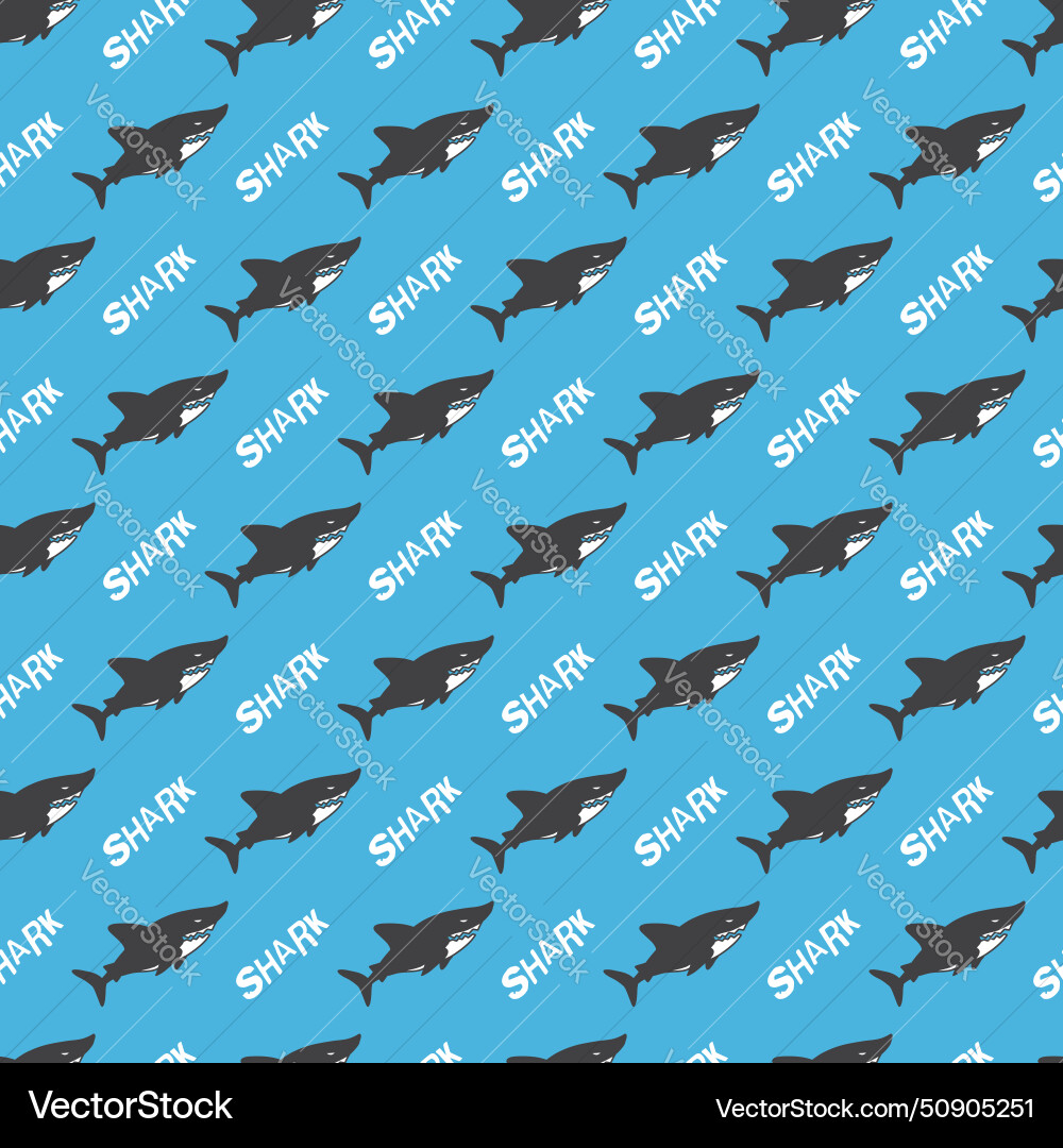 Deep sea menace abstract shark pattern Vector Image