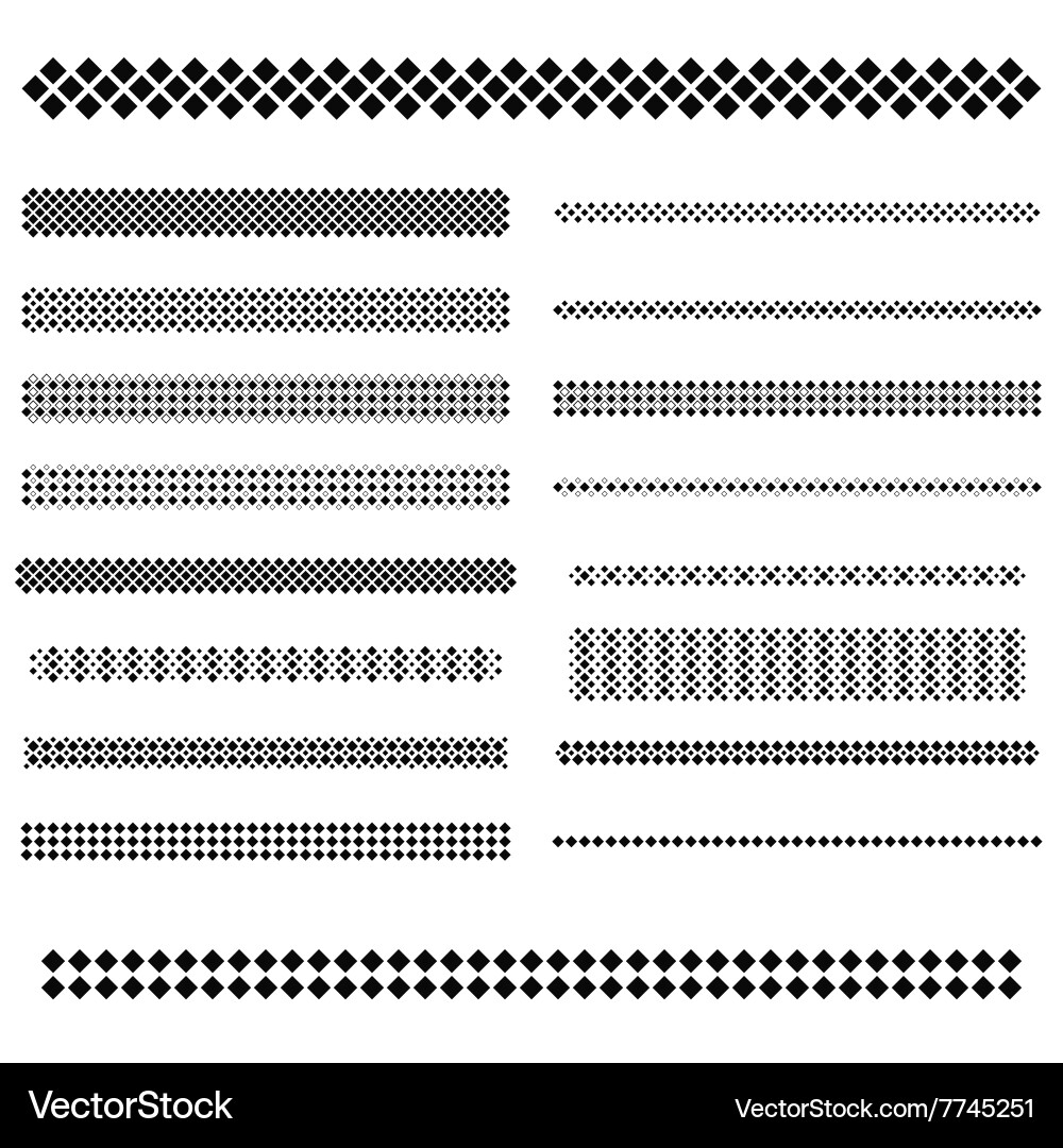 Divider Line Set - Square Pattern vector image