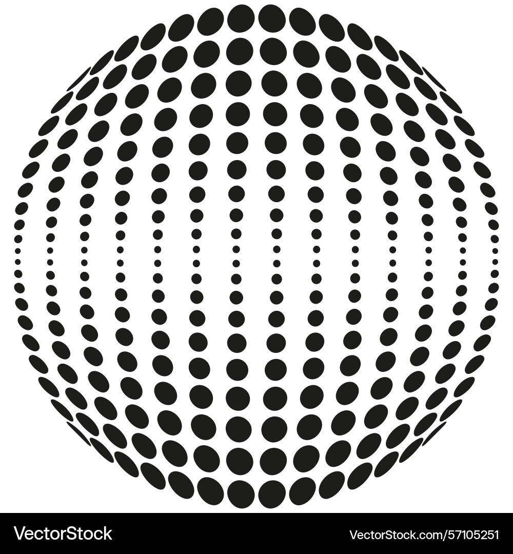 Dot sphere shape abstract halftone form 3d Vector Image