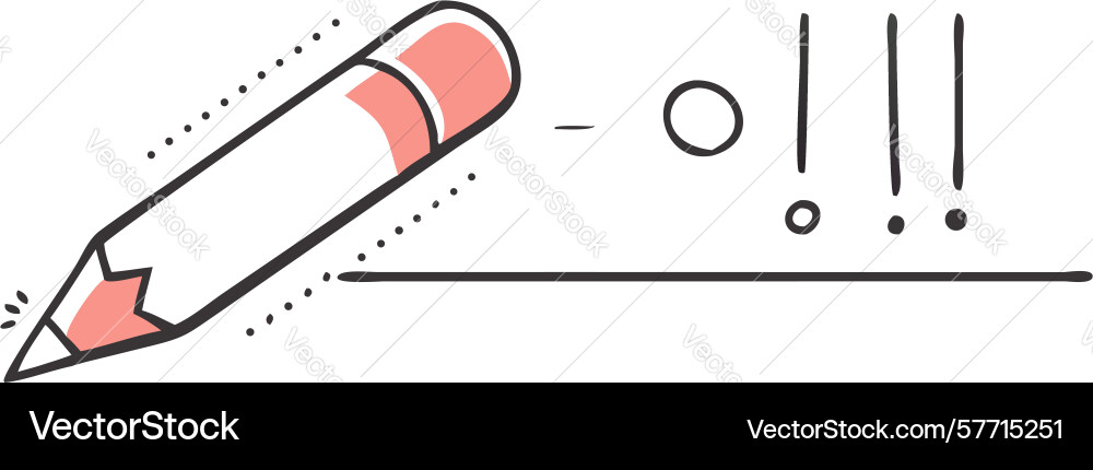 Dynamic pencil with exclamation marks design Vector Image
