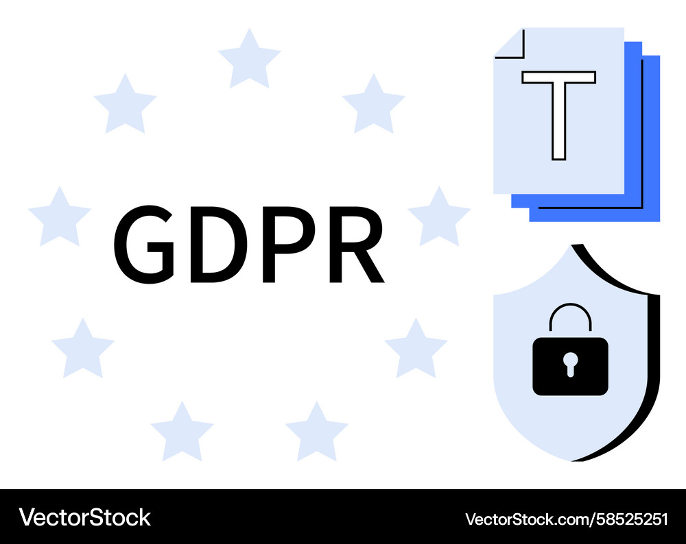 GDPR Data Privacy & Security Vector Image