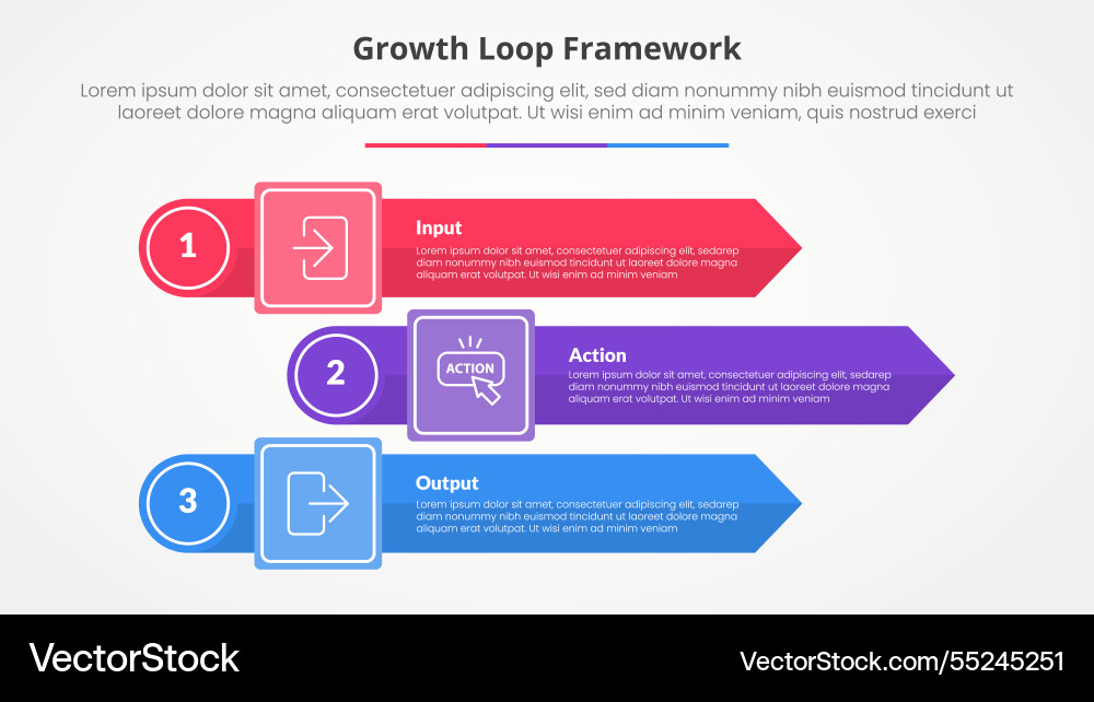 Growth loop framework infographic concept Growth loop framework infographic concept vector image
