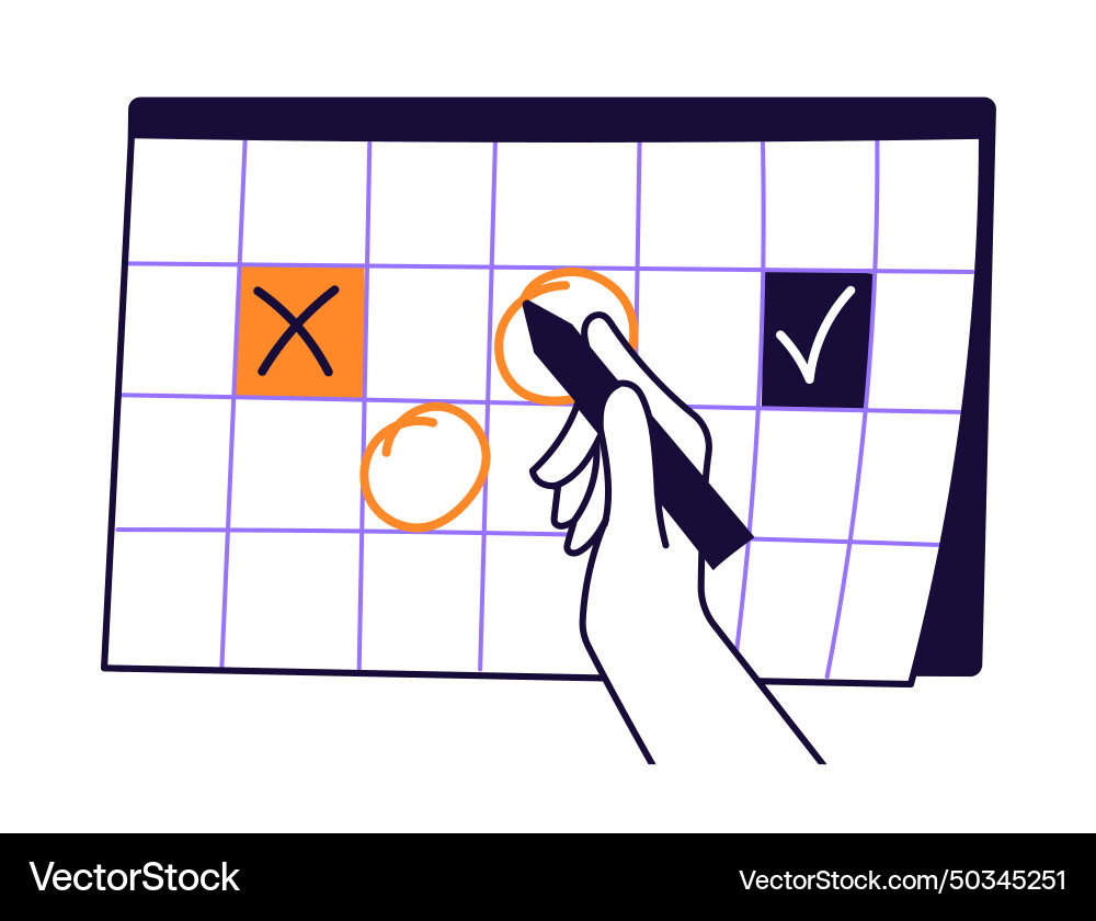 Hand holding pen writing taking notes planning Vector Image