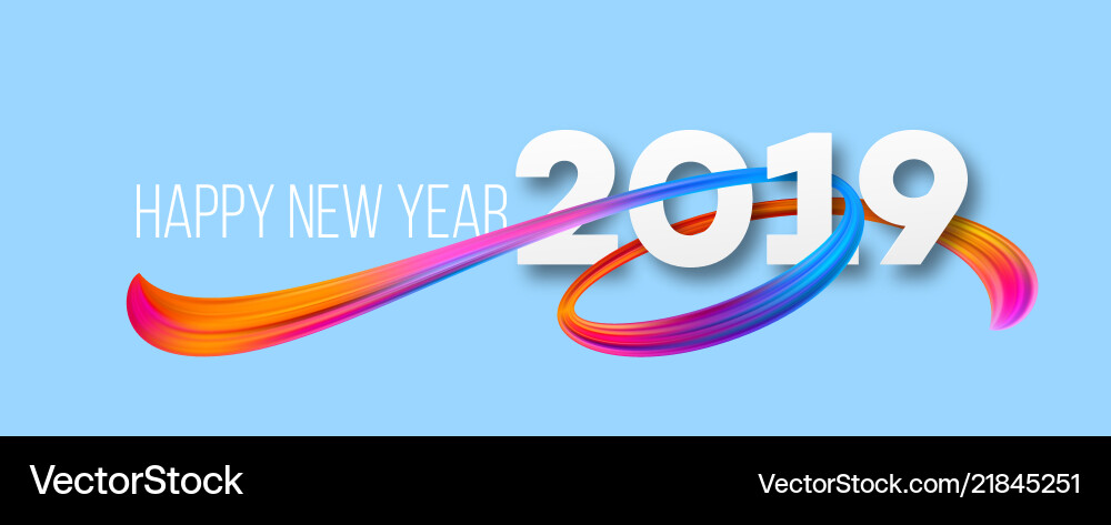Happy new year 2019 banner design Happy new year 2019 banner design vector image