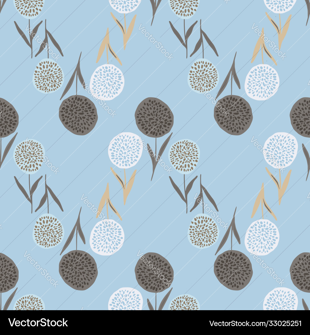 Pastel seamless botanic pattern with dandelion Pastel seamless botanic pattern with dandelion vector image