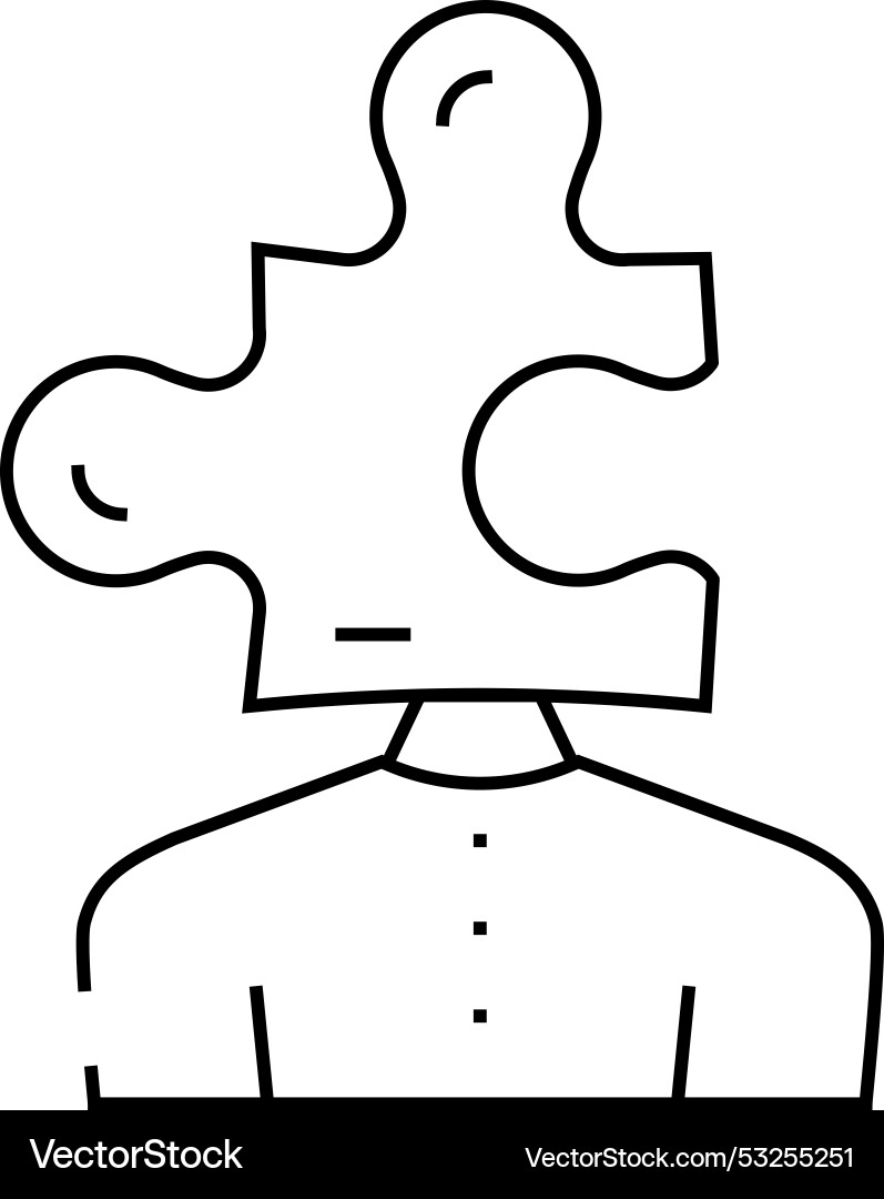 Puzzle for resolve business problem line icon vector image