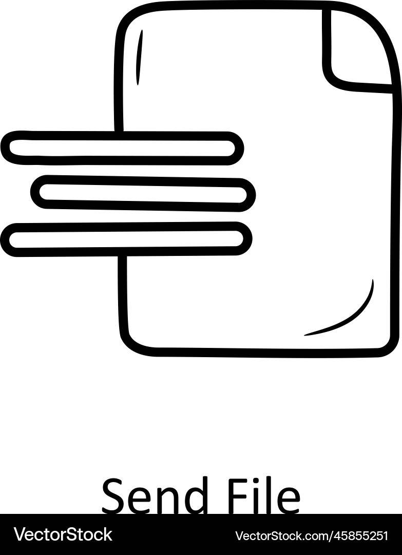 Send file solid fill outline icon design vector image