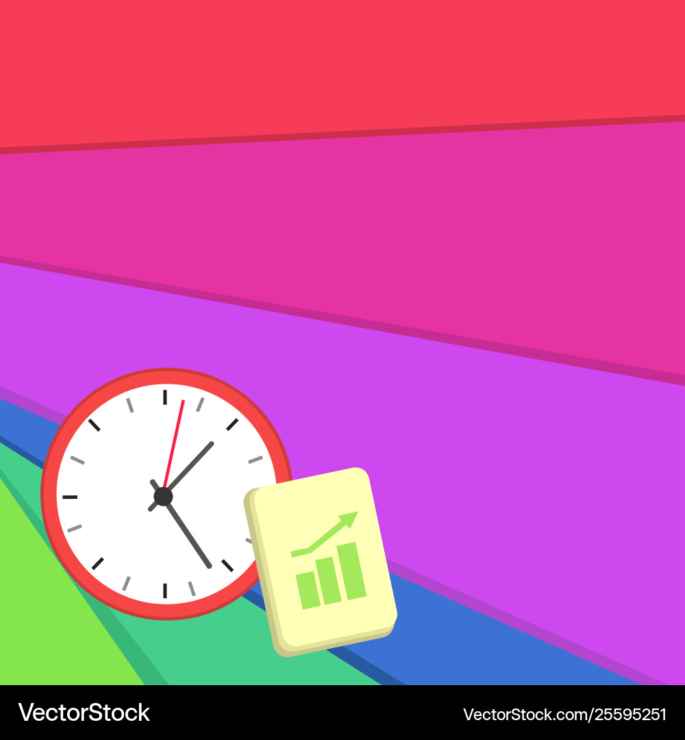 Simple flat photo layout wall clock and notepad Simple flat photo layout wall clock and notepad vector image
