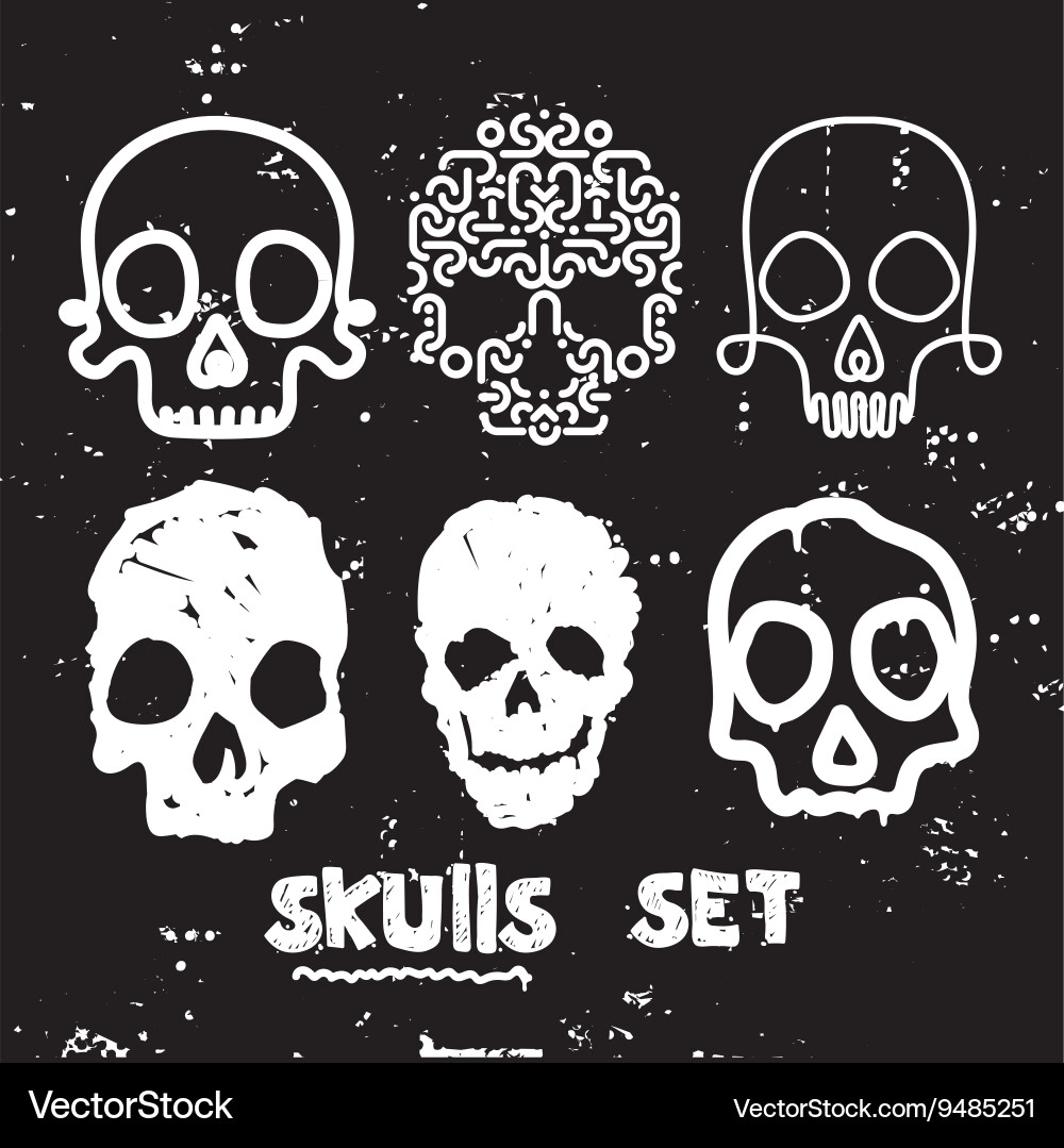 Skull set design element Vector Image
