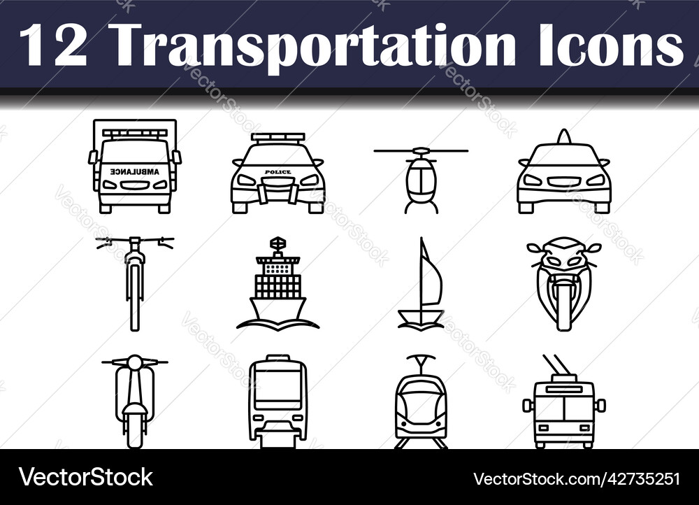 Transportation icon set Transportation icon set Vector Image