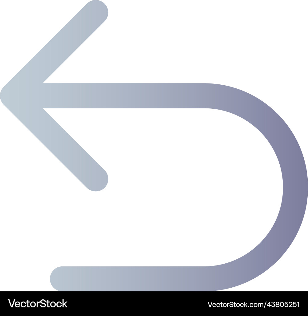 Undo flat gradient color ui icon Vector Image