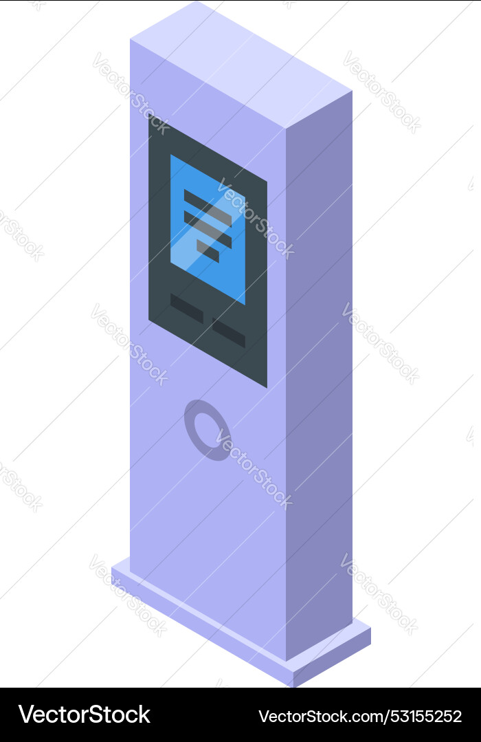 Digital interactive information kiosk displaying vector image