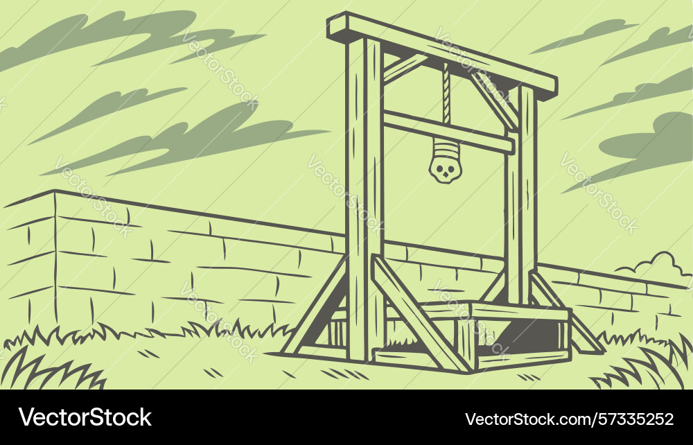Guillotine in a grungy setting design generative Vector Image