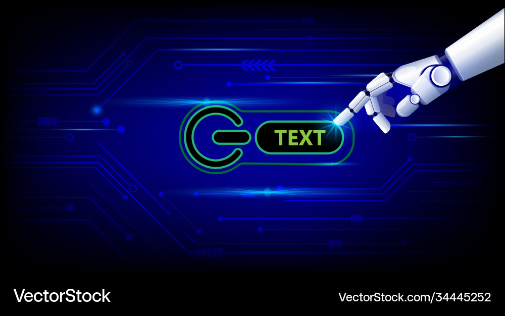 Hand robot with objects digital logo artificial Hand robot with objects digital logo artificial vector image