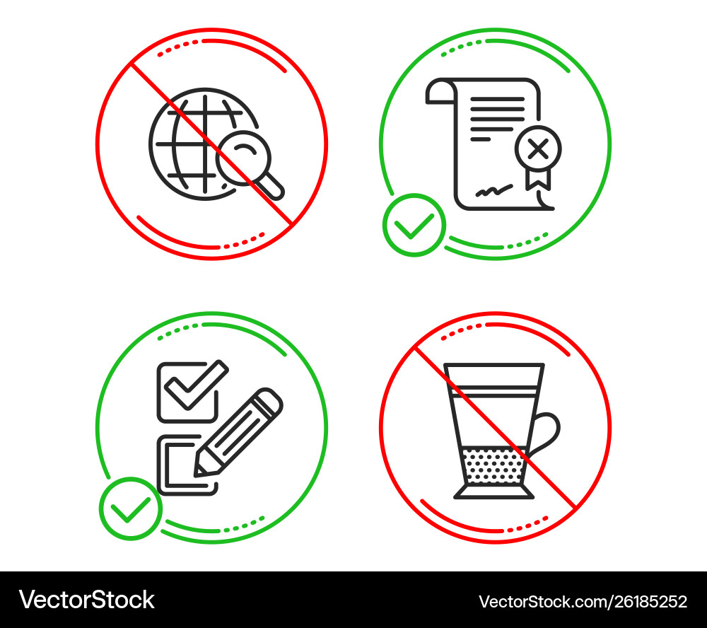 Reject certificate checkbox and internet search Reject certificate checkbox and internet search vector image