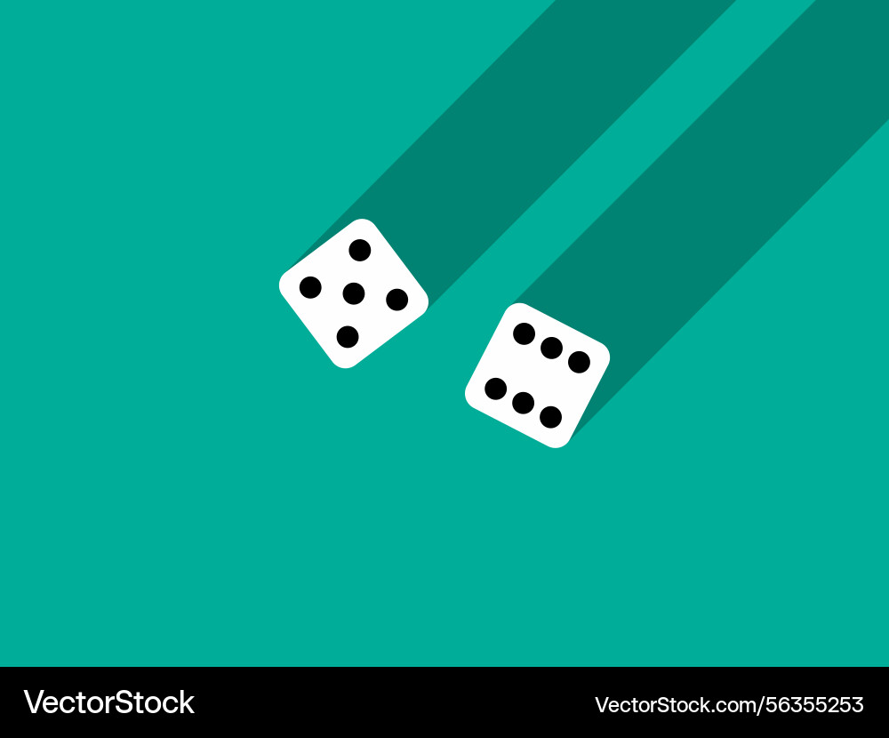 A pair of dice with numbers 5 and 6 craps vector image
