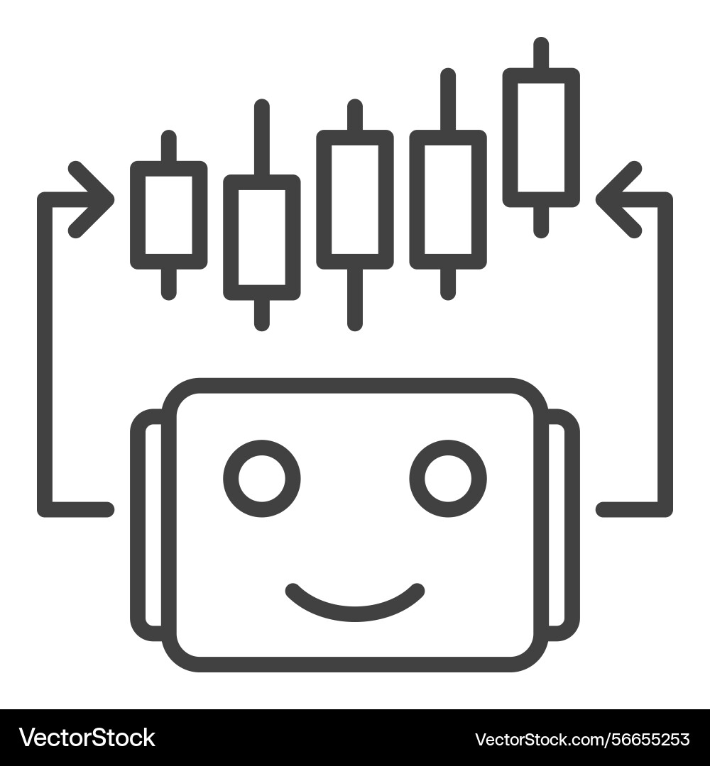 Automated crypto trading bot with candlestick Automated crypto trading bot with candlestick vector image