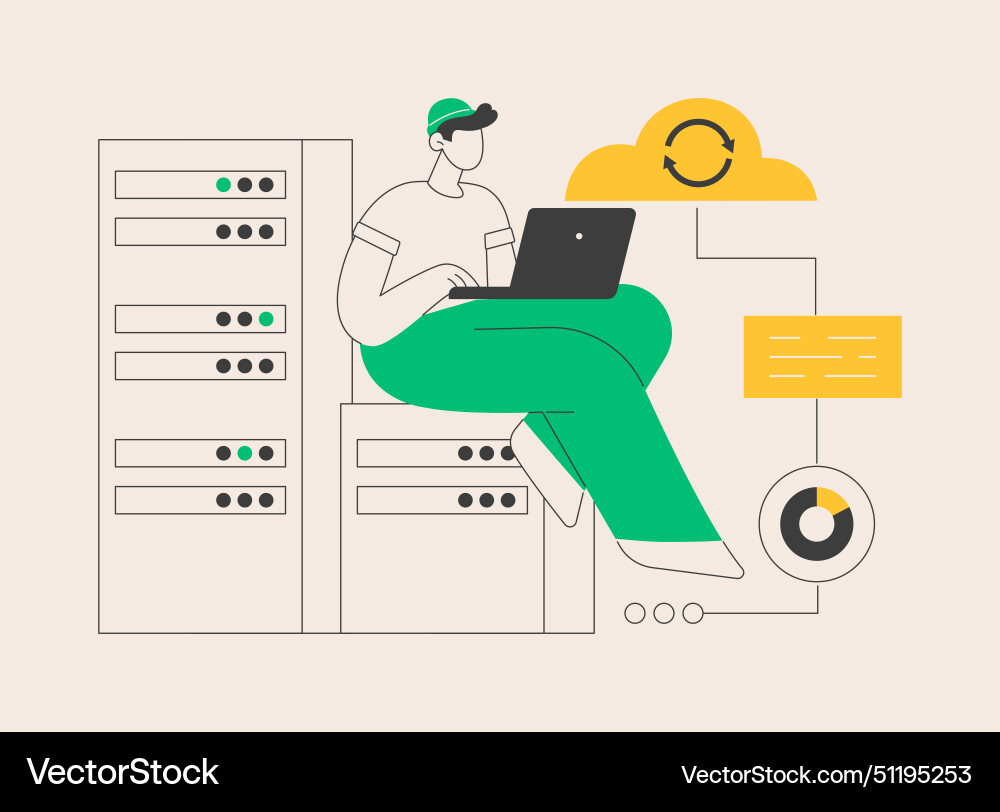 Backup server abstract concept Backup server abstract concept vector image