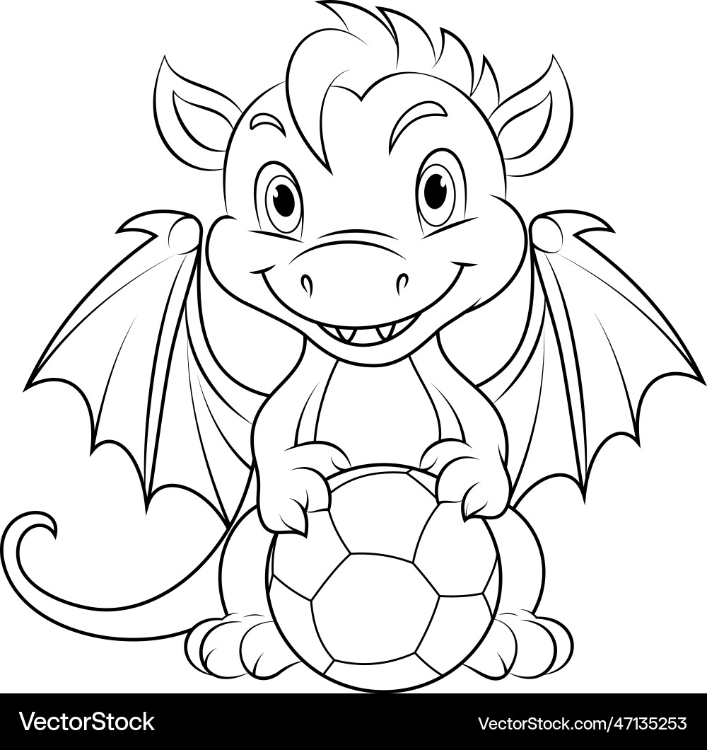 Cute dragon coloring pages for kids Royalty Free Vector Cute dragon coloring pages for kids Royalty Free Vector