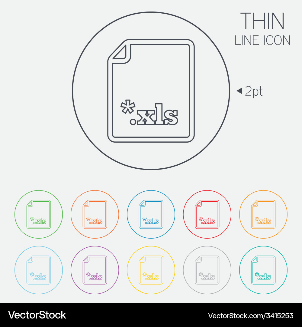 Excel file document icon download xls button vector image