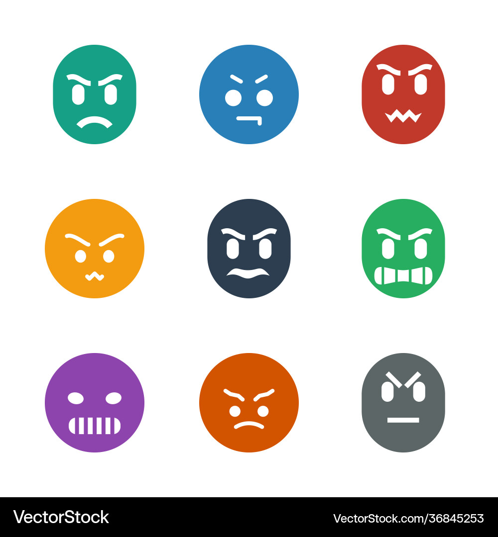 Grumpy icons Vector Image