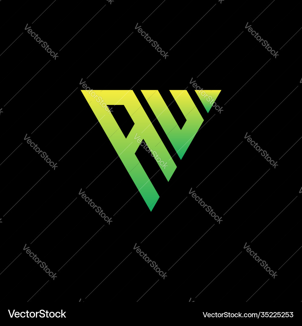 Initial triangle logo monogram with shape vector image