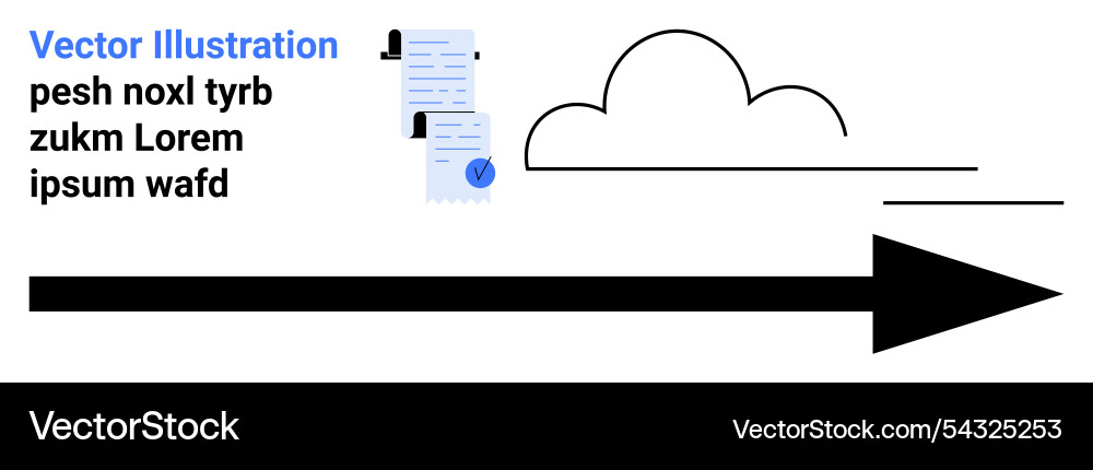 Large arrow moving forward with documents Large arrow moving forward with documents vector image