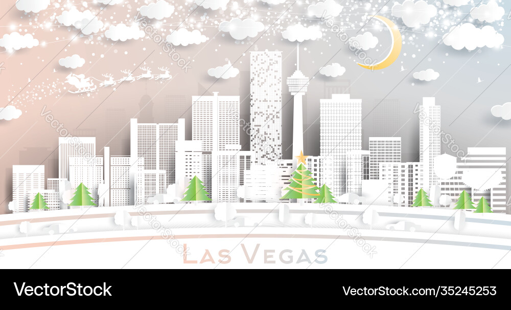 Las vegas nevada usa Stadt Skyline in Papier schneiden Las vegas nevada usa Stadt Skyline in Papier schneiden Vektorbild