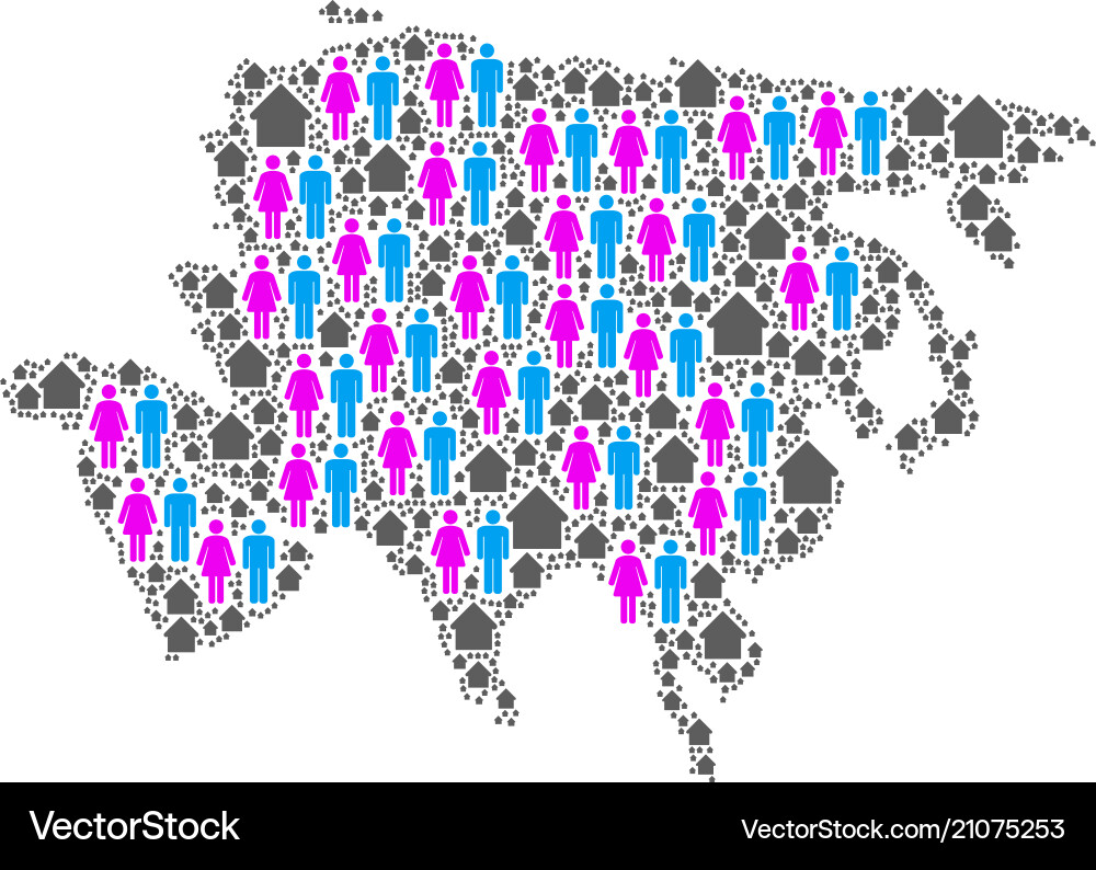 Population asia map (21075253) – Royalty-Free Vector | VectorStock, image size:1000x794