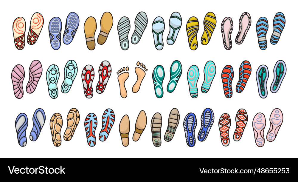 Print of shoe color set icon Vector Image