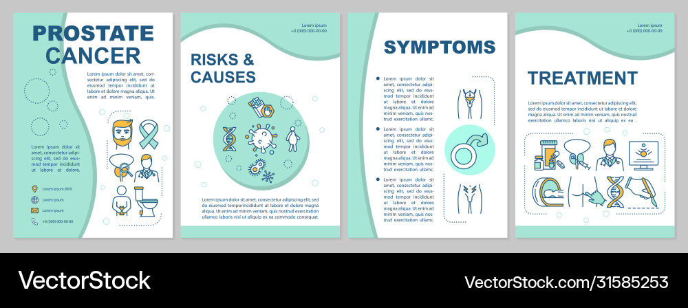 Prostate cancer brochure template Prostate cancer brochure template Vector Image