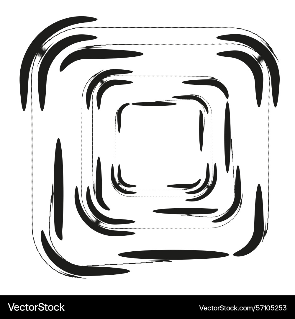 Square arc figure abstract geometry loop bold Square arc figure abstract geometry loop bold vector image