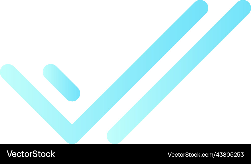 Two checkmarks flat gradient color ui icon Vector Image