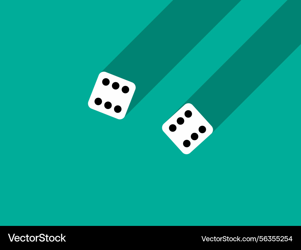 A pair of dice with numbers 6 and craps A pair of dice with numbers 6 and craps vector image