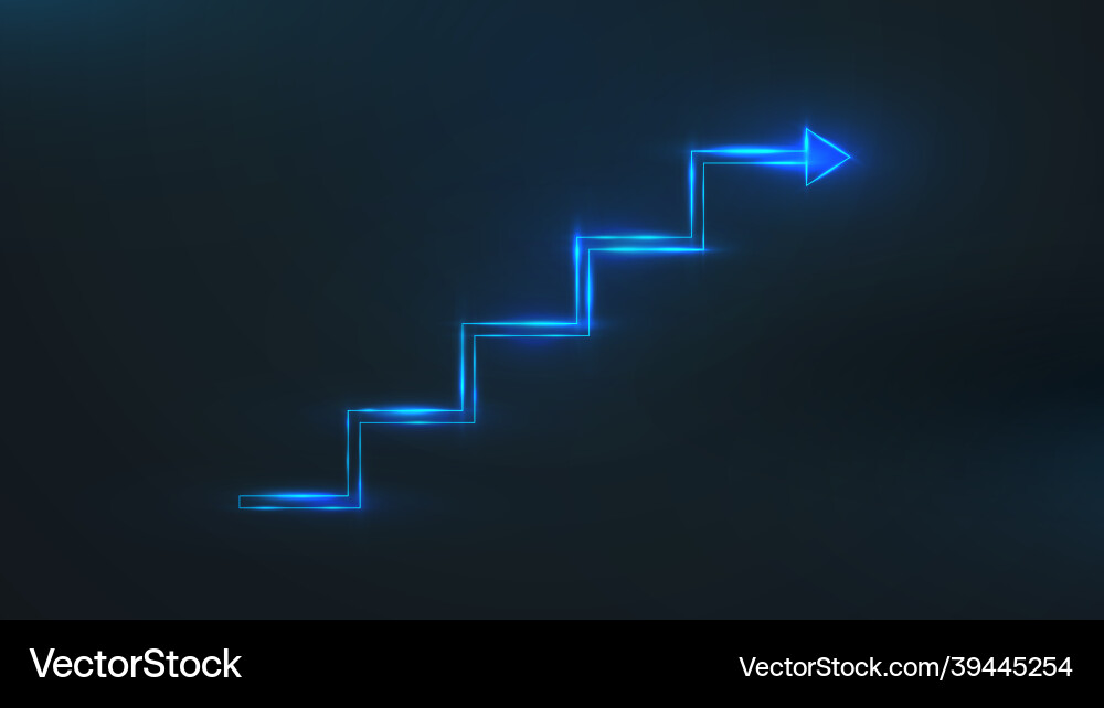 Blueline step stair with an arrow business growth – Royalty-Free Vector ...