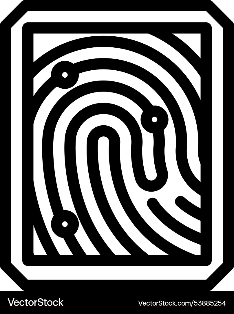 Fingerprint scan line icon Fingerprint scan line icon vector image