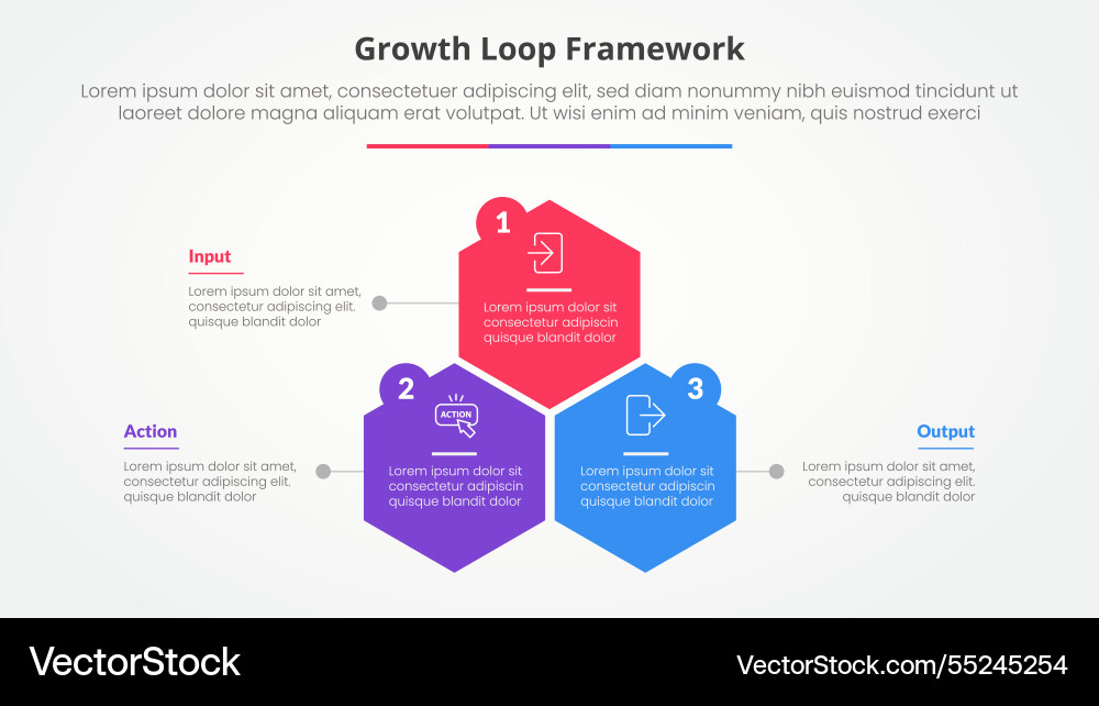 Growth loop framework infographic concept Vector Image
