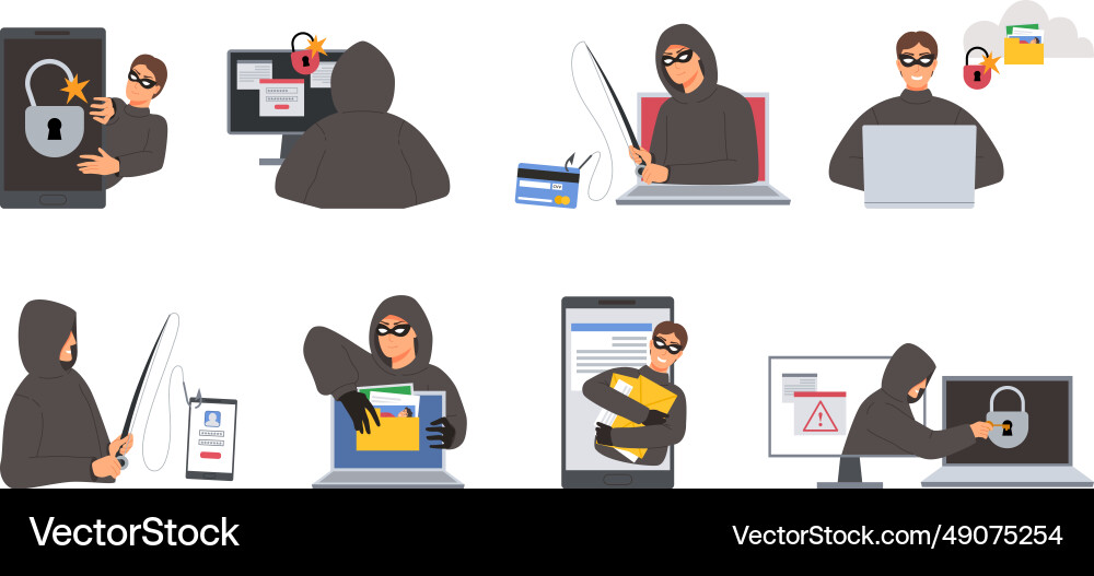Hacker Character Cyber Threat vector image